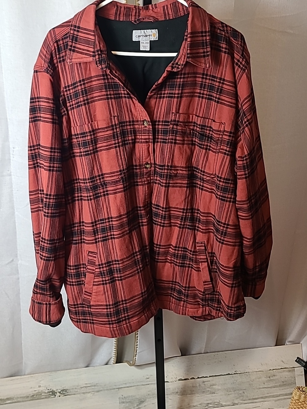 Carhartt Rugged Flex Fleece Lined Flannel Shirt- Jacket Women's XXL  Redwood